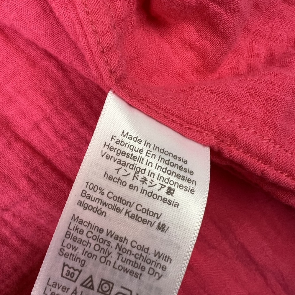 J Crew 100% Cotton Tunic Pink Boho Lagenlook Coastal Top Women's Size XL - Picture 9 of 9